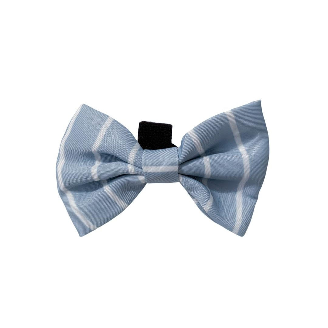 Blue Pinstripe Bow Tie