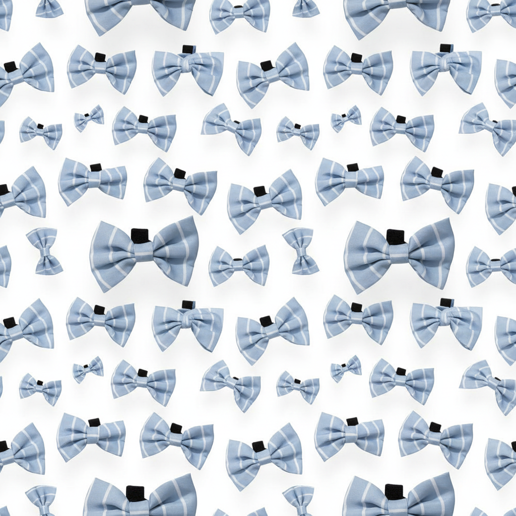 Blue Pinstripe Bow Tie